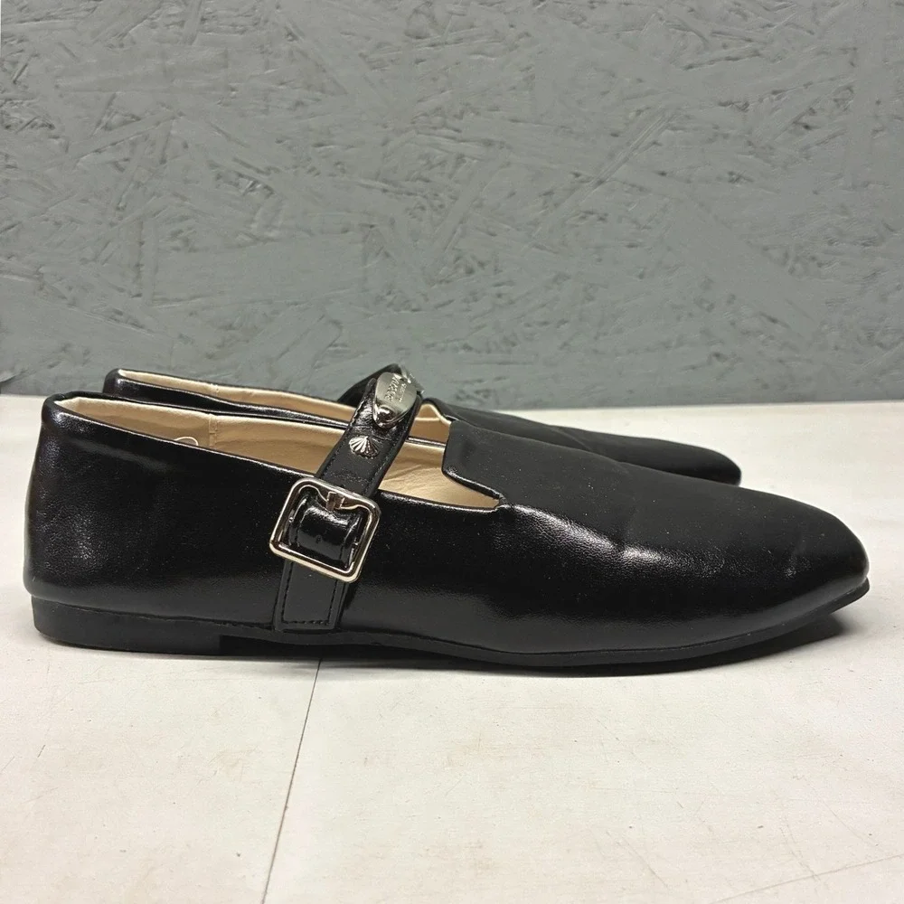 Boevdu Aainilyo Square Toe Studded Mary Jane Loafers Flats Womens 10 Black Strap